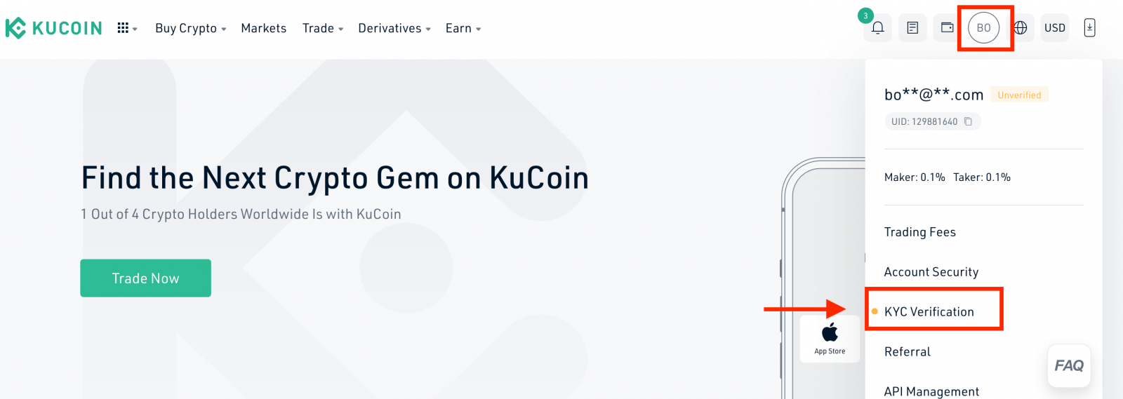 Kā pieteikties un verificēt kontu vietnē KuCoin